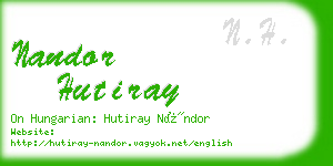 nandor hutiray business card